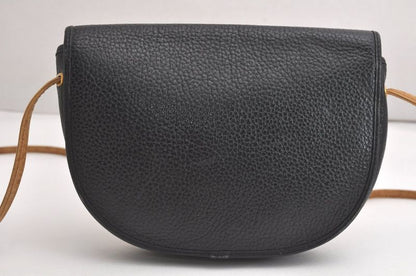 Christian DIOR Vintage Shoulder Crossbody Bag Leather Black CD 4353n