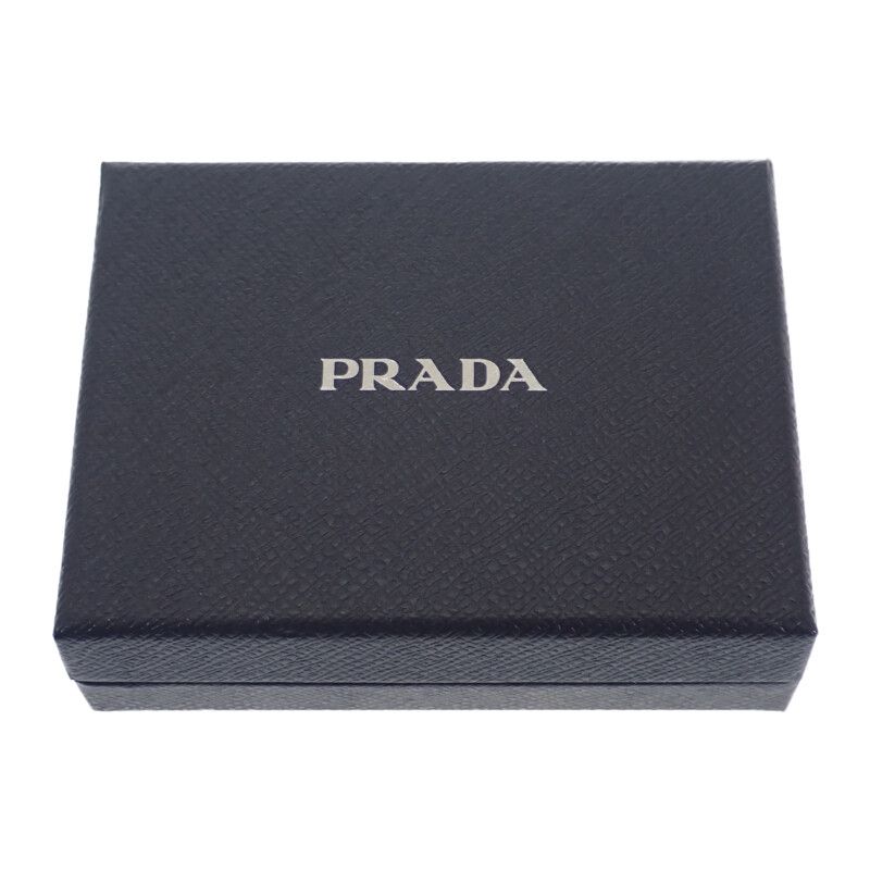 Prada Saffiano Triangle 1mc110_qhh_f0ozx Card Case Saffiano Light Blue Silver