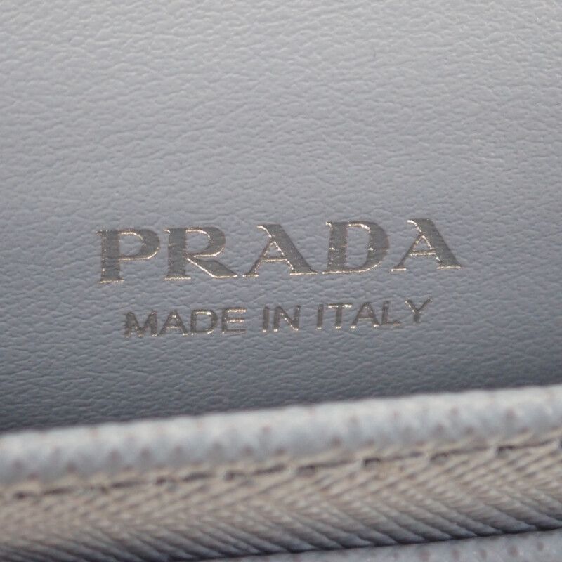 Prada Saffiano Triangle 1mc110_qhh_f0ozx Card Case Saffiano Light Blue Silver