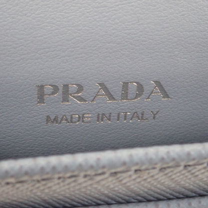 Prada Saffiano Triangle 1mc110_qhh_f0ozx Card Case Saffiano Light Blue Silver