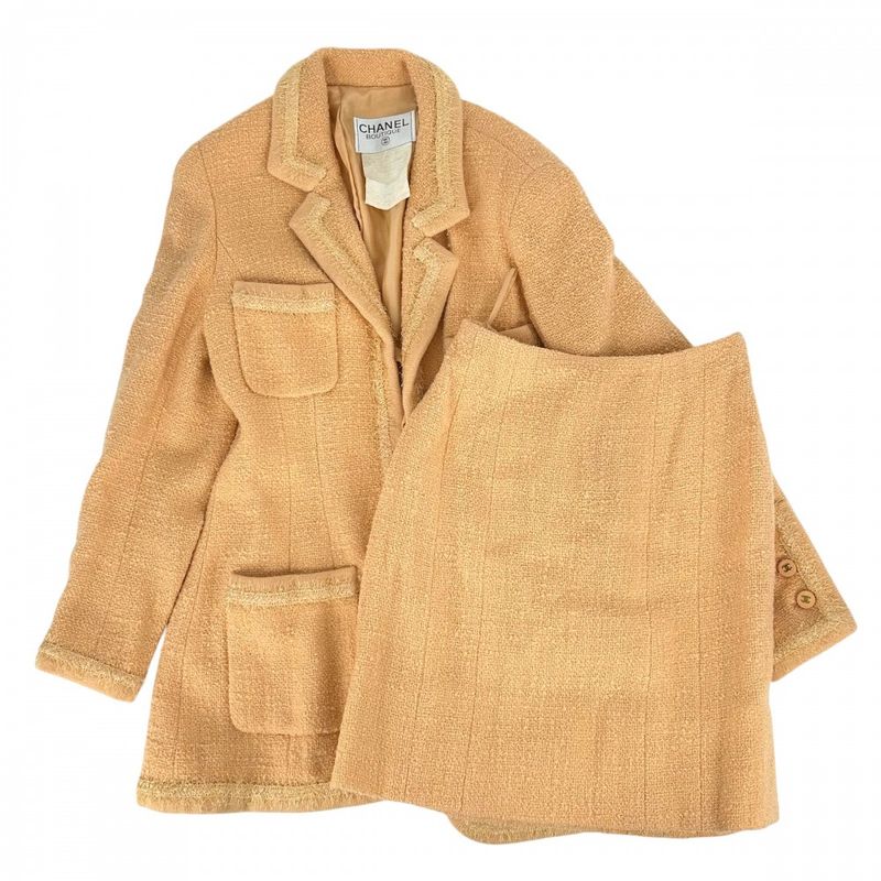 Chanel Set Up Women's Jacket Skirt Vintage Apparel Clothing Coco Mark Coco