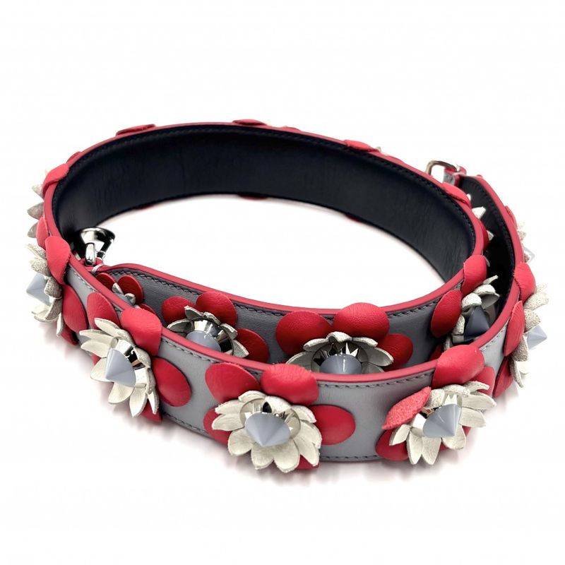 Fendi Accessories Women's Strap You Shoulder Strap Flower Motif Fendi Leather