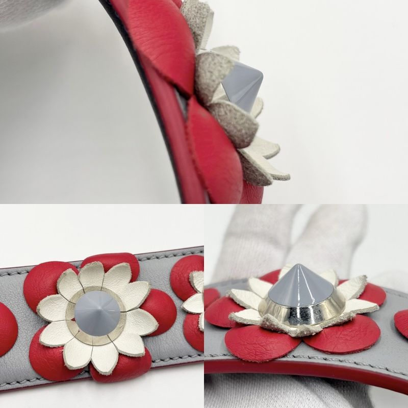 Fendi Accessories Women's Strap You Shoulder Strap Flower Motif Fendi Leather