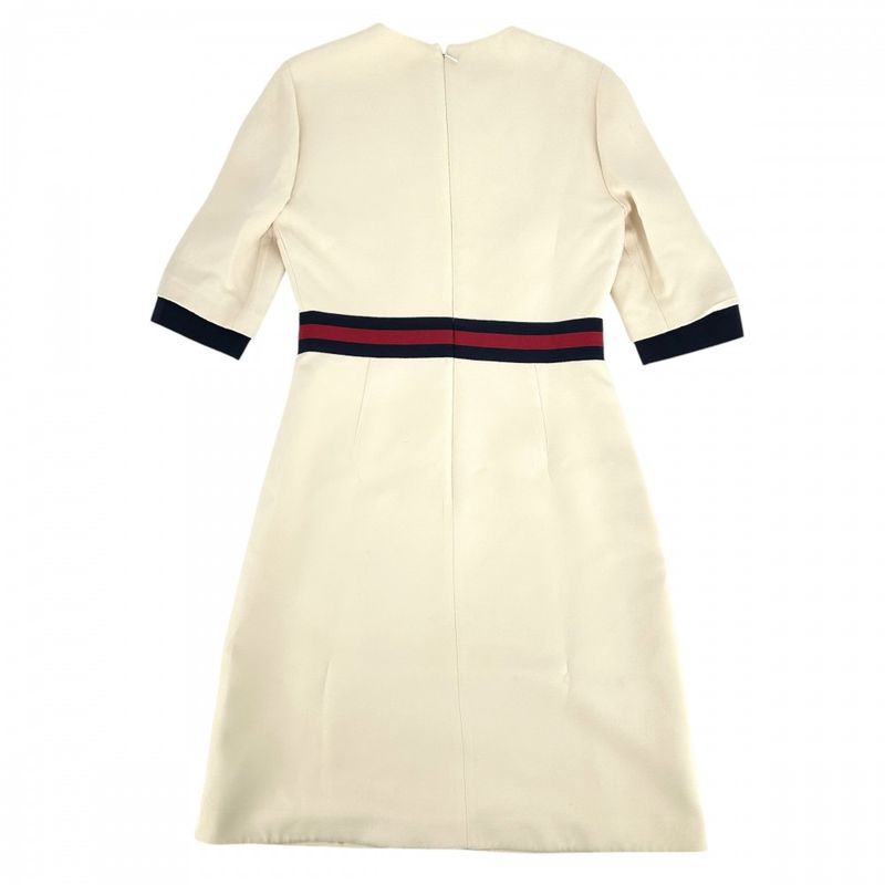 Gucci Dress Women's Web Belt GG Button Flared Apparel Clothing Gucci 42 448541