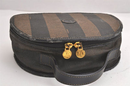 Fendi Vintage Pecan Handbag Purse Pvc Leather Brown Black Junk 4398n