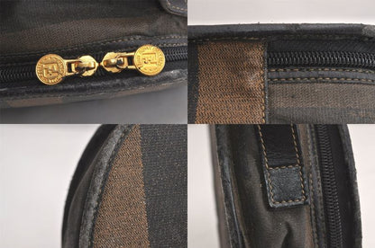 Fendi Vintage Pecan Handbag Purse Pvc Leather Brown Black Junk 4398n