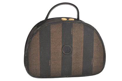 Fendi Vintage Pecan Handbag Purse Pvc Leather Brown Black Junk 4398n