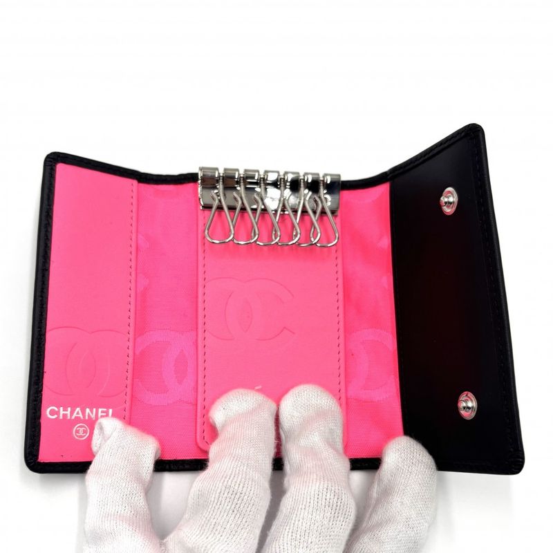 Chanel Key Case Women's Cambon Line Coco Mark Coco Matelasse 6-stack Chanel