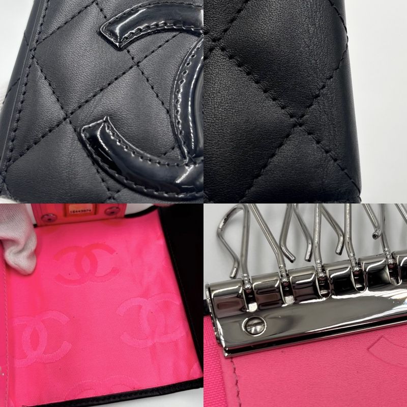 Chanel Key Case Women's Cambon Line Coco Mark Coco Matelasse 6-stack Chanel