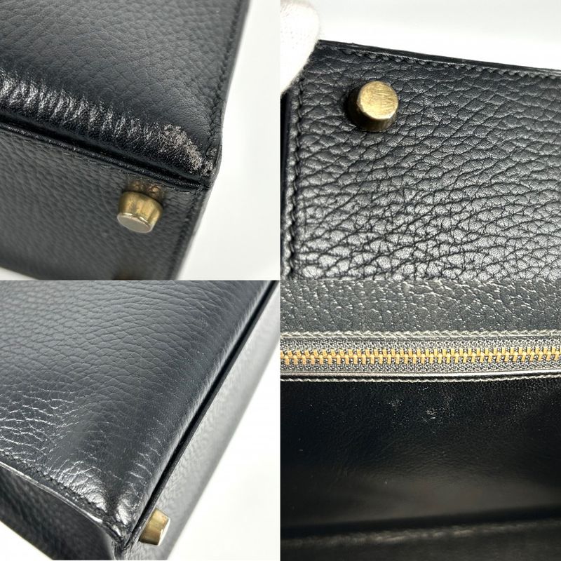 Hermes Handbag Women's Kelly 32 Outside Stitch Leather Bag Hermes 〇U Engraved