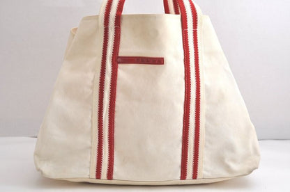 Prada Sports Prada Sport Vintage Cotton Shoulder Tote Bag White 4402n