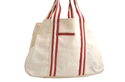 Prada Sports Prada Sport Vintage Cotton Shoulder Tote Bag White 4402n