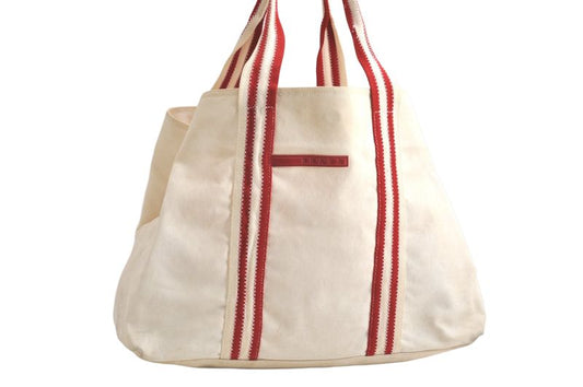 Prada Sports Prada Sport Vintage Cotton Shoulder Tote Bag White 4402n