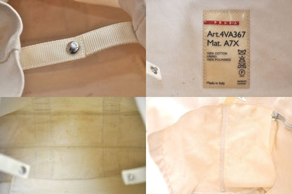 Prada Sports Prada Sport Vintage Cotton Shoulder Tote Bag White 4402n