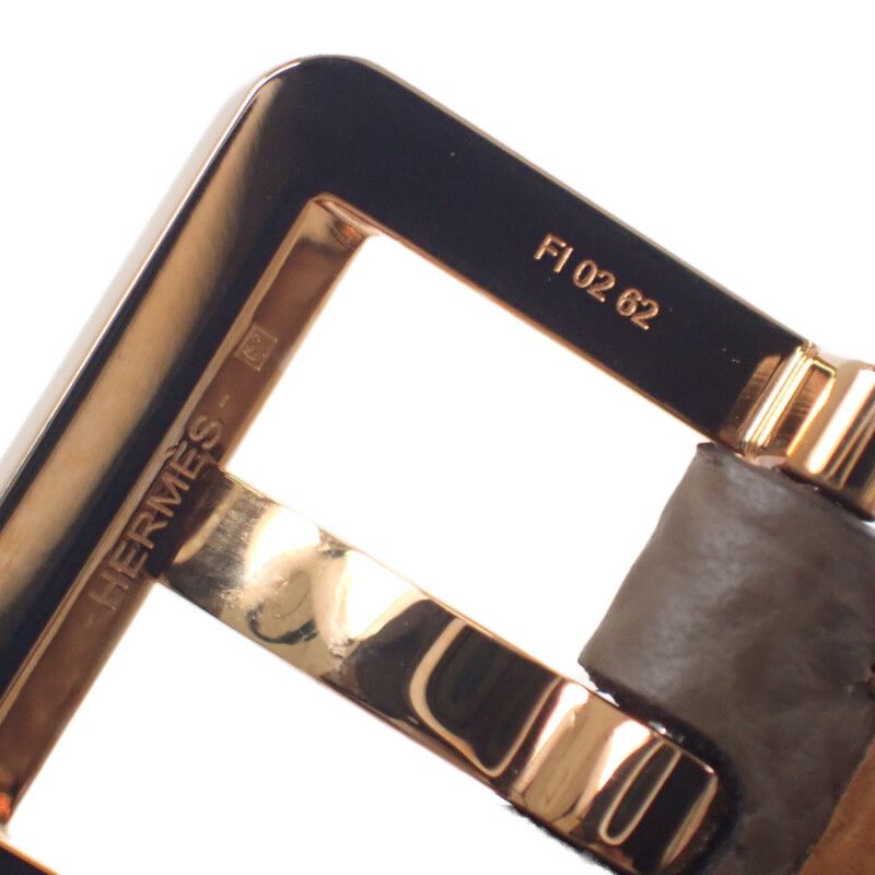 Hermes Pop H 15 H081087 Belt Vaux Epson Etoupe Brown Pink Gold Hardware Ladies