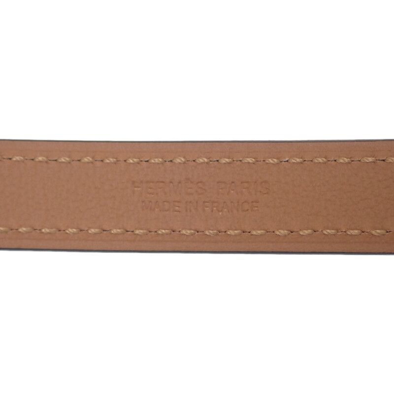 Hermes Pop H 15 H081087 Belt Vaux Epson Etoupe Brown Pink Gold Hardware Ladies
