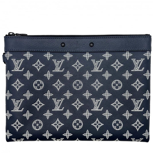 Louis Vuitton Clutch Bag Men's Monogram Shadow Pochette Togo Second Bag Pouch