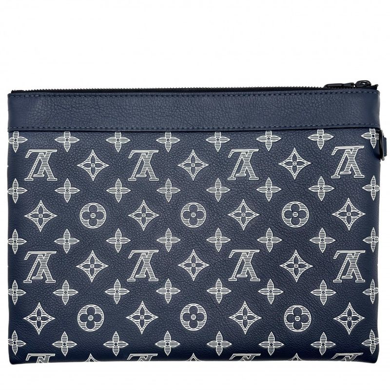Louis Vuitton Clutch Bag Men's Monogram Shadow Pochette Togo Second Bag Pouch