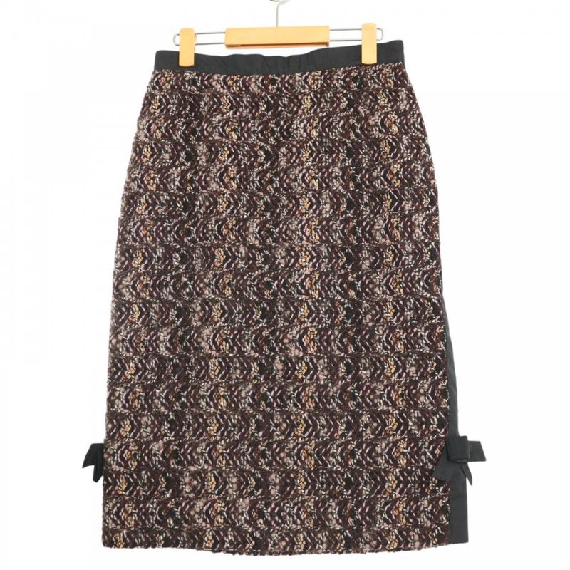 Louis Vuitton Skirt Women's Side Ribbon Tweed Bottoms Apparel Clothing Louis
