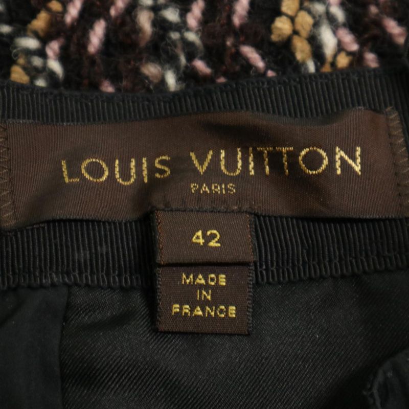 Louis Vuitton Skirt Women's Side Ribbon Tweed Bottoms Apparel Clothing Louis