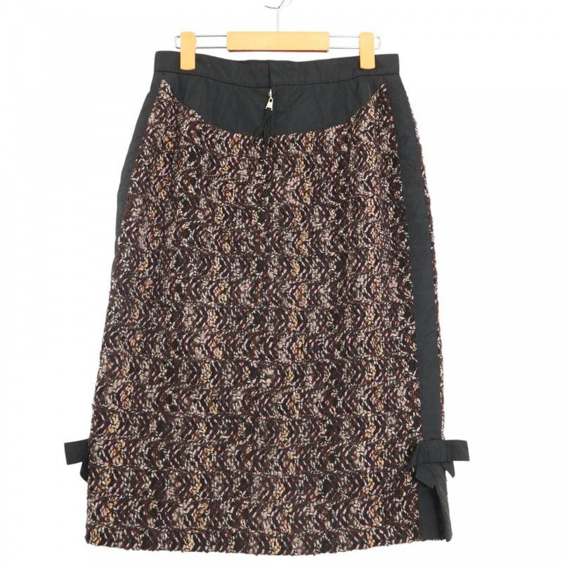 Louis Vuitton Skirt Women's Side Ribbon Tweed Bottoms Apparel Clothing Louis