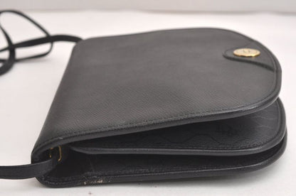 Christian DIOR Shoulder Crossbody Bag Purse Leather Black 4423n