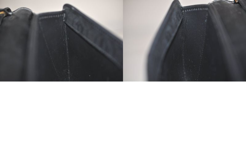 Christian DIOR Shoulder Crossbody Bag Purse Leather Black 4423n