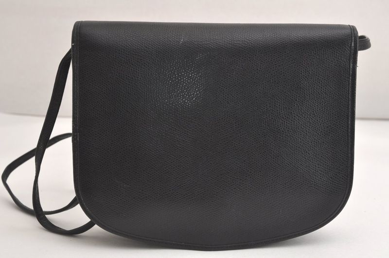 Christian DIOR Shoulder Crossbody Bag Purse Leather Black 4423n
