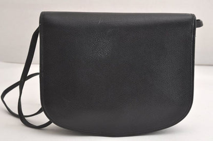 Christian DIOR Shoulder Crossbody Bag Purse Leather Black 4423n