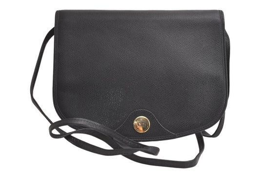 Christian DIOR Shoulder Crossbody Bag Purse Leather Black 4423n