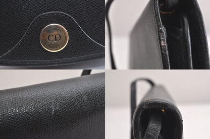 Christian DIOR Shoulder Crossbody Bag Purse Leather Black 4423n