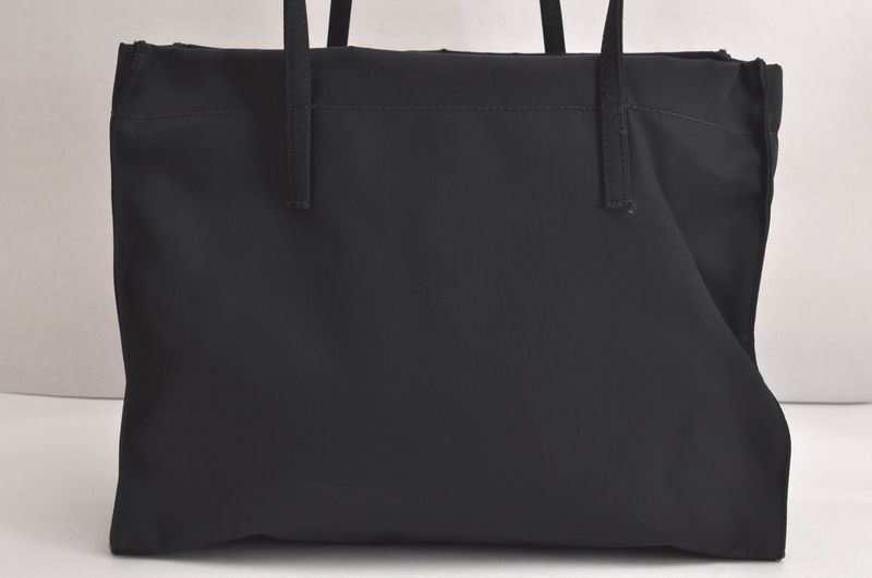 Fendi Vintage Shoulder Tote Bag Nylon Leather Black 4426n