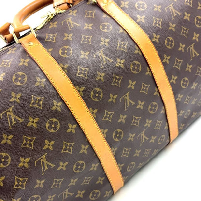 Louis Vuitton Keepall Bandoliere 60 Monogram Leather × PVC Brown Boston Bag