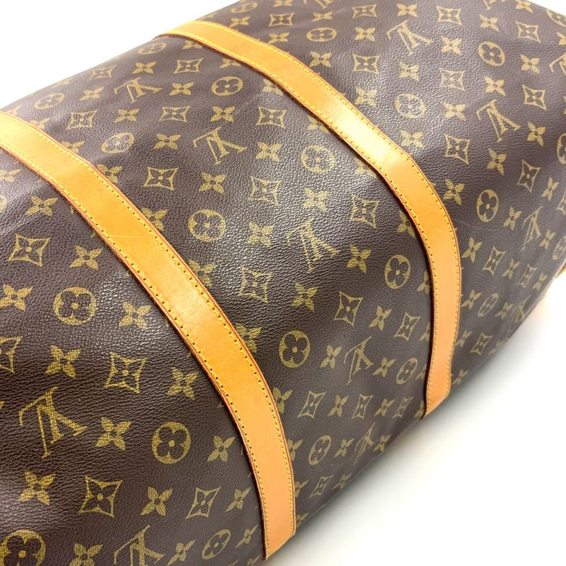 Louis Vuitton Keepall Bandoliere 60 Monogram Leather × PVC Brown Boston Bag