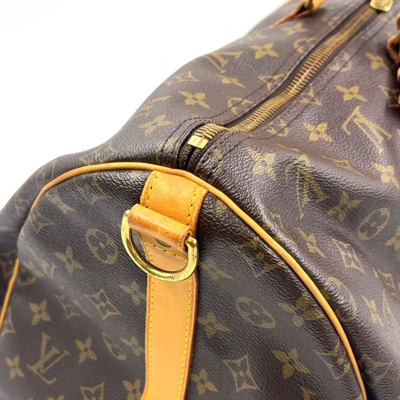 Louis Vuitton Keepall Bandoliere 55 Monogram Leather × PVC Brown Boston Bag