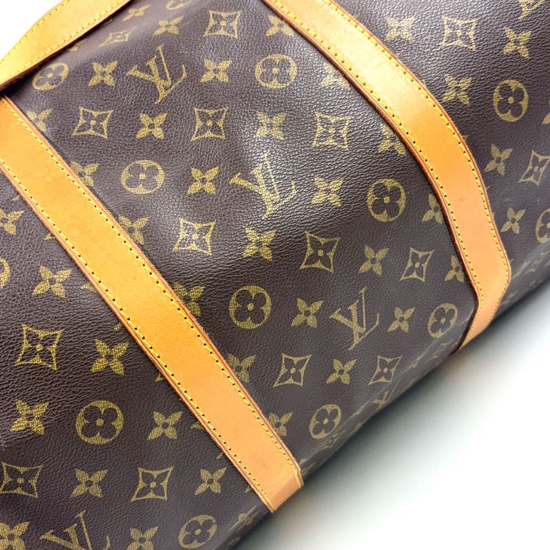 Louis Vuitton Keepall Bandoliere 60 Monogram Leather × PVC Brown Boston Bag