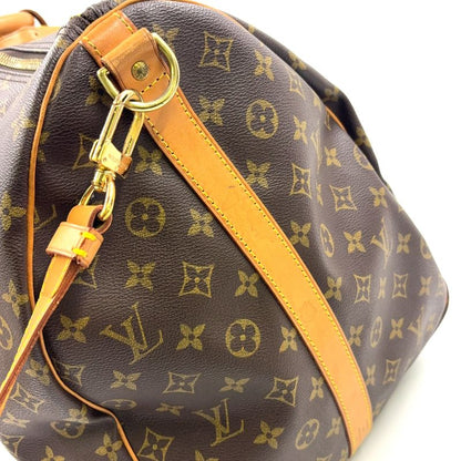 Louis Vuitton Keepall Bandoliere 60 Monogram Leather × PVC Brown Boston Bag