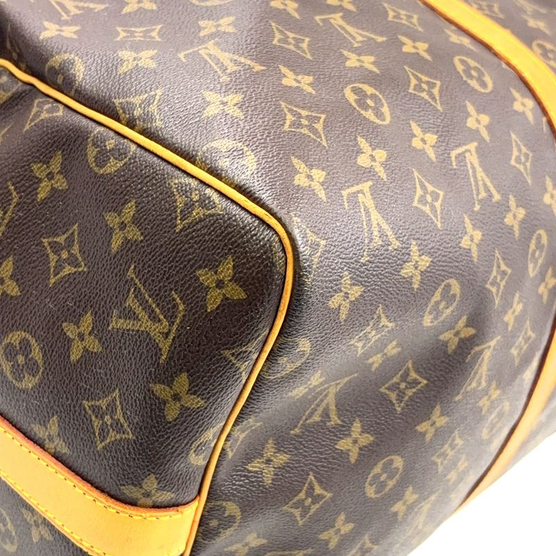 Louis Vuitton Keepall Bandoliere 55 Monogram Leather × PVC Brown Boston Bag