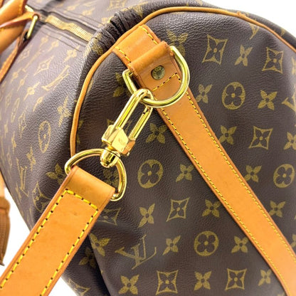 Louis Vuitton Keepall Bandoliere 60 Monogram Leather × PVC Brown Boston Bag