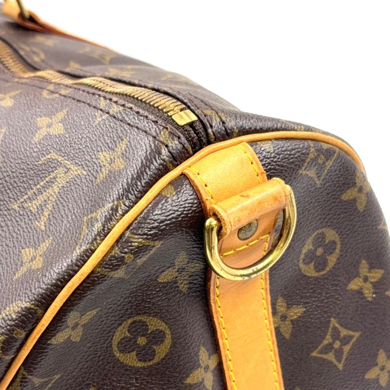Louis Vuitton Keepall Bandoliere 55 Monogram Leather × PVC Brown Boston Bag