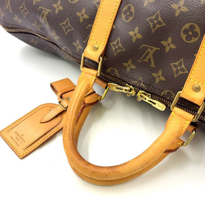 Louis Vuitton Keepall Bandoliere 55 Monogram Leather × PVC Brown Boston Bag