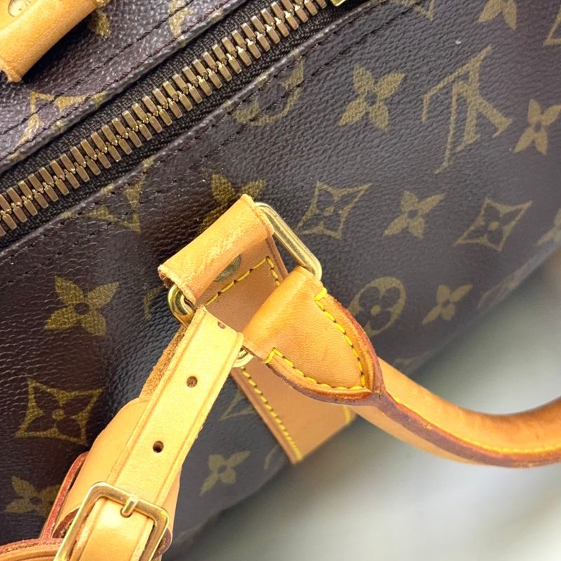 Louis Vuitton Keepall Bandoliere 55 Monogram Leather × PVC Brown Boston Bag