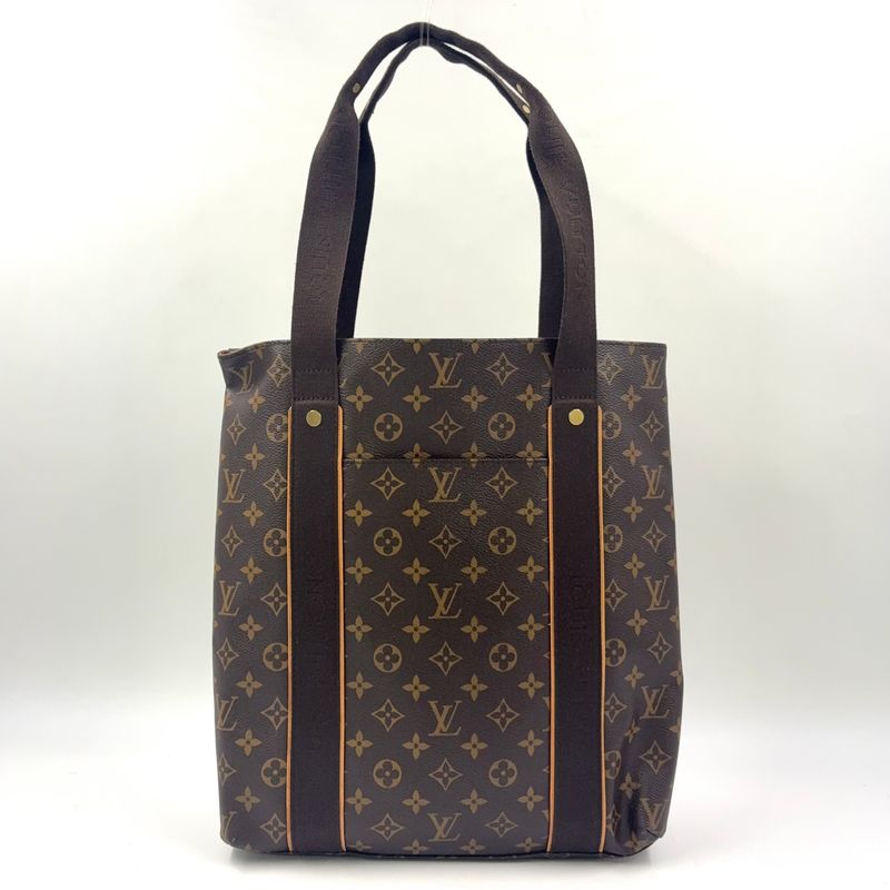 Louis Vuitton Cabas Bobol Monogram Leather × PVC Brown Tote Bag Gold M53013
