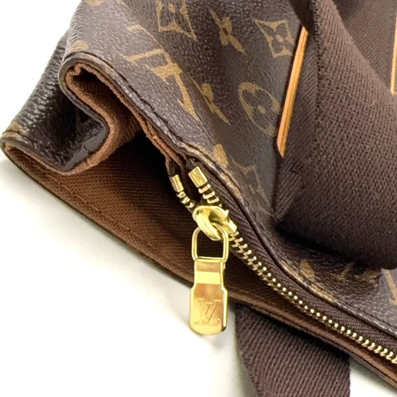Louis Vuitton Cabas Bobol Monogram Leather × PVC Brown Tote Bag Gold M53013