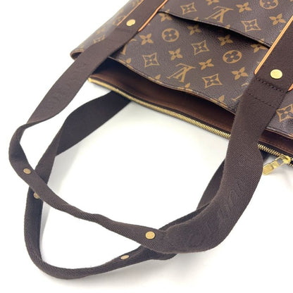 Louis Vuitton Cabas Bobol Monogram Leather × PVC Brown Tote Bag Gold M53013