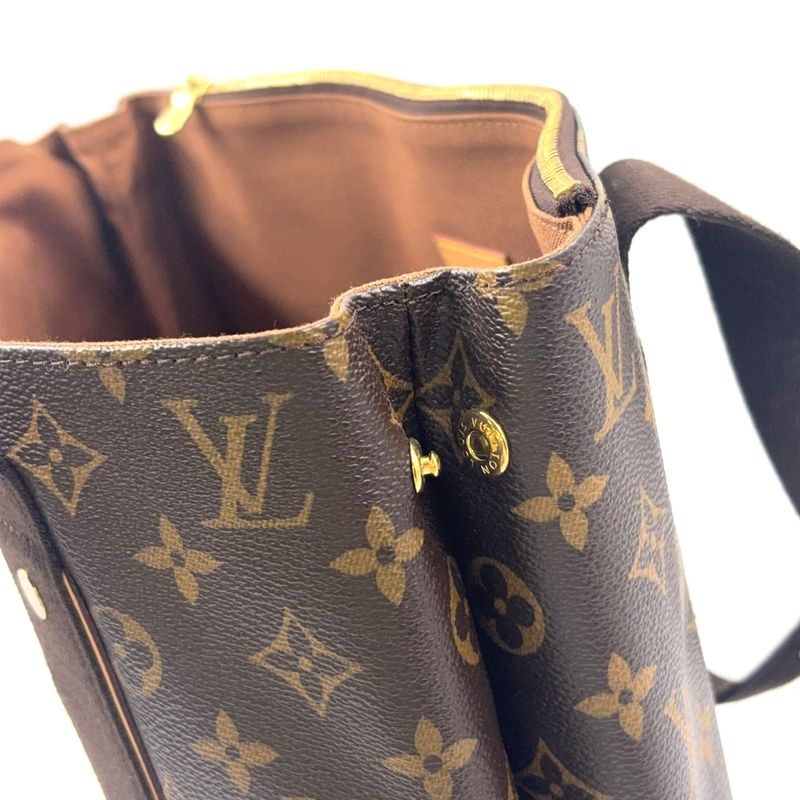 Louis Vuitton Cabas Bobol Monogram Leather × PVC Brown Tote Bag Gold M53013
