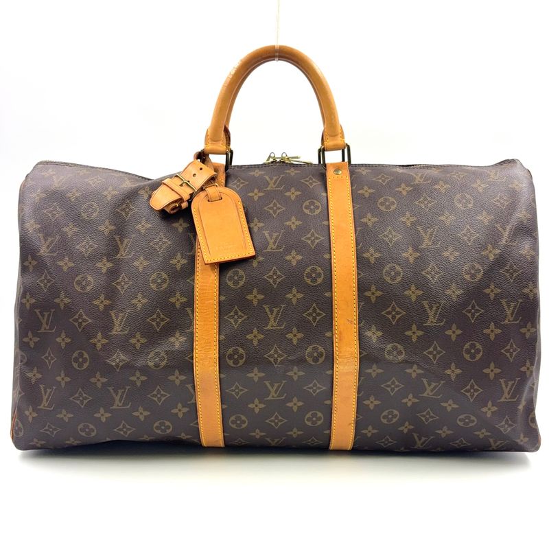 Louis Vuitton Keepall 55 Monogram Leather X PVC Brown Boston Bag Gold M41424