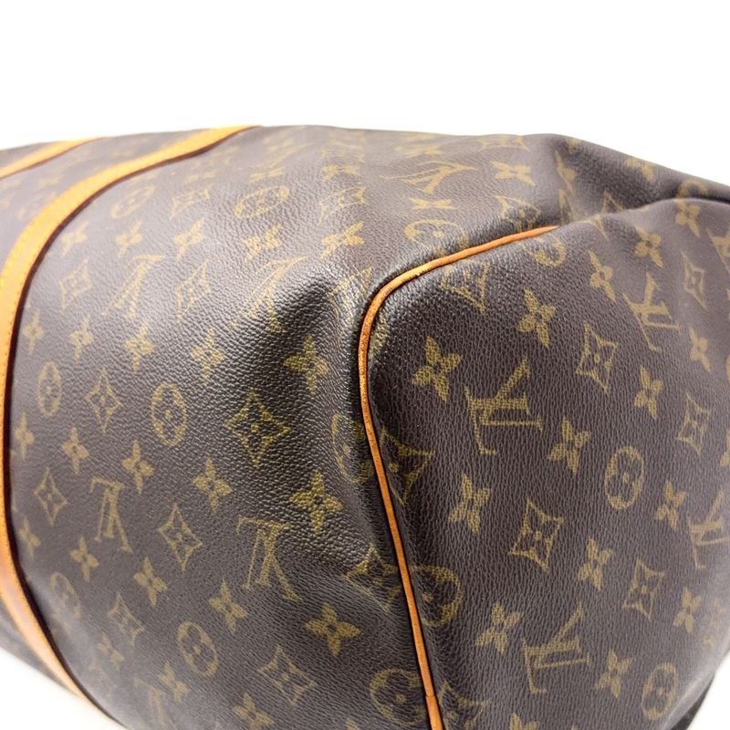 Louis Vuitton Keepall 55 Monogram Leather X PVC Brown Boston Bag Gold M41424