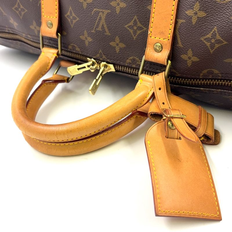 Louis Vuitton Keepall 55 Monogram Leather X PVC Brown Boston Bag Gold M41424