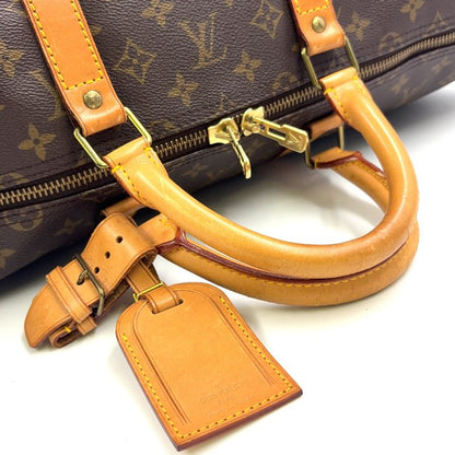 Louis Vuitton Keepall 55 Monogram Leather X PVC Brown Boston Bag Gold M41424